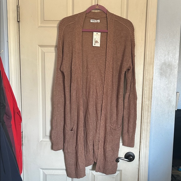 NWT Sonoma warm taupe favorite long sleeve cardigan size small - Picture 2 of 6